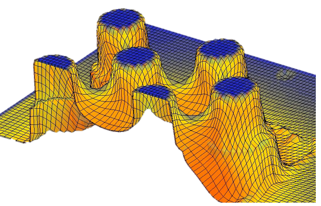 T-Sim : Températures en coupe d'une feuille de thermoplastique thermoformée